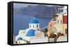 Oia, Santorini, Cyclades Islands, Greece-Peter Adams-Framed Stretched Canvas