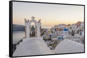Oia, View of the Village-Guido Cozzi-Framed Stretched Canvas