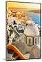 Oia Village at Sunset, Santorini Island, Greece-Maugli-l-Mounted Photographic Print