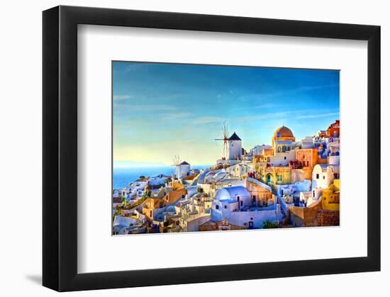 Oia village Santorini Greece-null-Framed Art Print