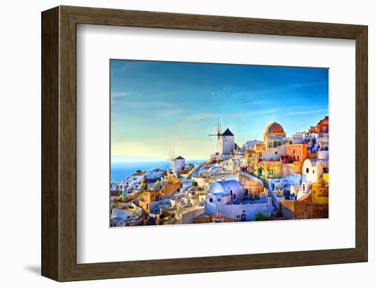 Oia village Santorini Greece-null-Framed Art Print