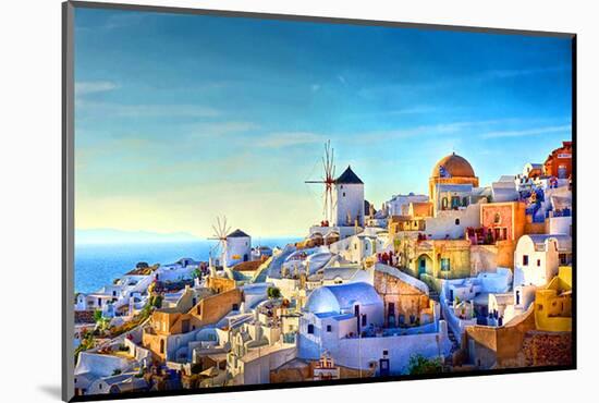 Oia village Santorini Greece-null-Mounted Art Print