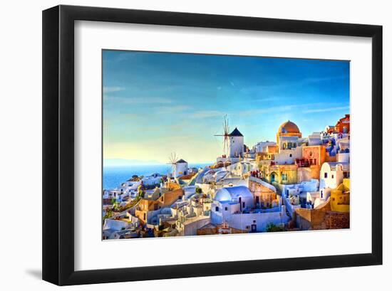 Oia village Santorini Greece-null-Framed Art Print