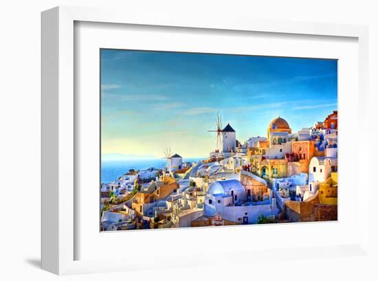 Oia village Santorini Greece-null-Framed Art Print