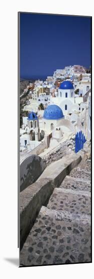 Oia with Blue-Domed Churches and Whitewashed Buildings, Santorini, Cyclades, Greek Islands, Greece-Lee Frost-Mounted Photographic Print