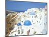 Oia with Blue Domed Churches and Whitewashed Buildings, Santorini (Thira), Cyclades Islands, Greece-Lee Frost-Mounted Photographic Print