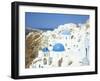 Oia with Blue Domed Churches and Whitewashed Buildings, Santorini (Thira), Cyclades Islands, Greece-Lee Frost-Framed Photographic Print