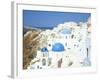 Oia with Blue Domed Churches and Whitewashed Buildings, Santorini (Thira), Cyclades Islands, Greece-Lee Frost-Framed Photographic Print