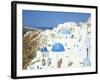 Oia with Blue Domed Churches and Whitewashed Buildings, Santorini (Thira), Cyclades Islands, Greece-Lee Frost-Framed Photographic Print