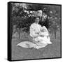 Oider Woman and Baby in a English Park, Ca. 1900-null-Framed Stretched Canvas