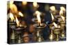 Oil (butter) lamps burning in Hindu temple, Kathmandu, Nepal, Asia-Godong-Stretched Canvas