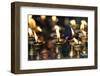 Oil (butter) lamps burning in Hindu temple, Kathmandu, Nepal, Asia-Godong-Framed Photographic Print