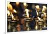 Oil (butter) lamps burning in Hindu temple, Kathmandu, Nepal, Asia-Godong-Framed Photographic Print