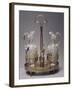 Oil Cruet with Two Ampoules in Empire Style, Crystal Glass and Silver-null-Framed Giclee Print