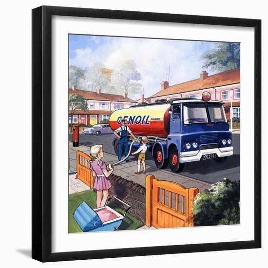 Oil Delivery-null-Framed Giclee Print