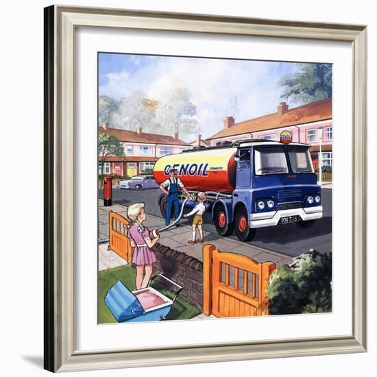 Oil Delivery-null-Framed Giclee Print