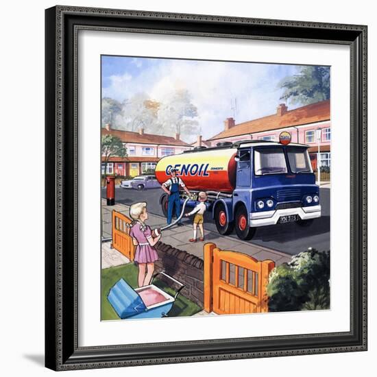 Oil Delivery-null-Framed Giclee Print