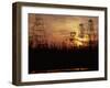 Oil Derricks at Sunset at Baku, Azerbaijan, USSR-Stan Wayman-Framed Photographic Print