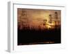 Oil Derricks at Sunset at Baku, Azerbaijan, USSR-Stan Wayman-Framed Photographic Print