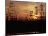 Oil Derricks at Sunset at Baku, Azerbaijan, USSR-Stan Wayman-Mounted Photographic Print