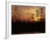 Oil Derricks at Sunset at Baku, Azerbaijan, USSR-Stan Wayman-Framed Photographic Print