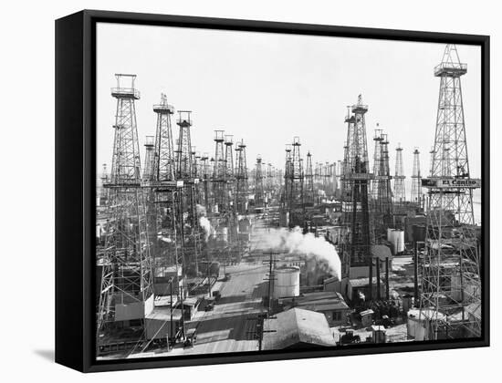 Oil Derricks in California-null-Framed Stretched Canvas