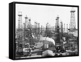 Oil Derricks in California-null-Framed Stretched Canvas