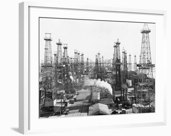 Oil Derricks in California-null-Framed Photographic Print