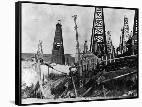 Oil Derricks in Romania-null-Framed Stretched Canvas