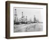 Oil Derricks on a Beach in California-null-Framed Photographic Print