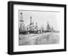 Oil Derricks on a Beach in California-null-Framed Photographic Print