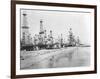 Oil Derricks on a Beach in California-null-Framed Photographic Print