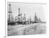 Oil Derricks on a Beach in California-null-Framed Photographic Print