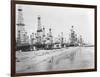 Oil Derricks on a Beach in California-null-Framed Photographic Print