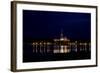 Oil Drilling Rig At Night, North Sea-Duncan Shaw-Framed Premium Photographic Print