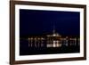 Oil Drilling Rig At Night, North Sea-Duncan Shaw-Framed Photographic Print