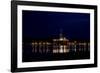 Oil Drilling Rig At Night, North Sea-Duncan Shaw-Framed Photographic Print