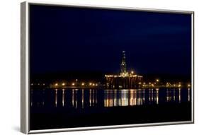 Oil Drilling Rig At Night, North Sea-Duncan Shaw-Framed Photographic Print