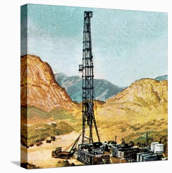 Oil Drilling Rig-English School-Stretched Canvas