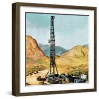 Oil Drilling Rig-English School-Framed Giclee Print