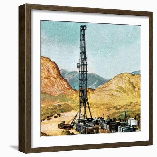 Oil Drilling Rig-English School-Framed Giclee Print