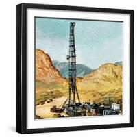Oil Drilling Rig-English School-Framed Giclee Print