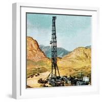 Oil Drilling Rig-English School-Framed Giclee Print