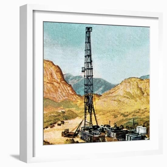 Oil Drilling Rig-English School-Framed Giclee Print