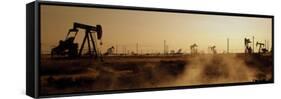 Oil Drills in a Field, Maricopa, Kern County, California, USA-null-Framed Stretched Canvas