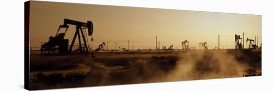 Oil Drills in a Field, Maricopa, Kern County, California, USA-null-Stretched Canvas