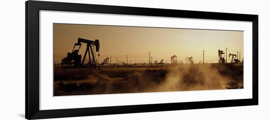 Oil Drills in a Field, Maricopa, Kern County, California, USA-null-Framed Photographic Print