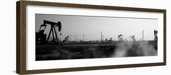 Oil Drills in a Field, Maricopa, Kern County, California, USA-null-Framed Photographic Print