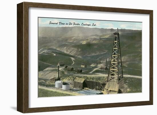 Oil Fields, Coalinga, California-null-Framed Art Print