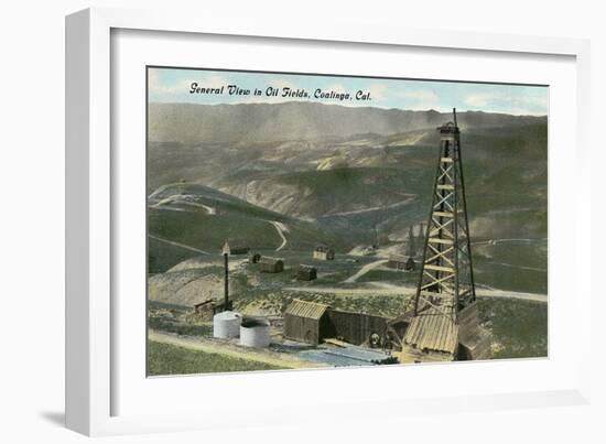 Oil Fields, Coalinga, California-null-Framed Art Print